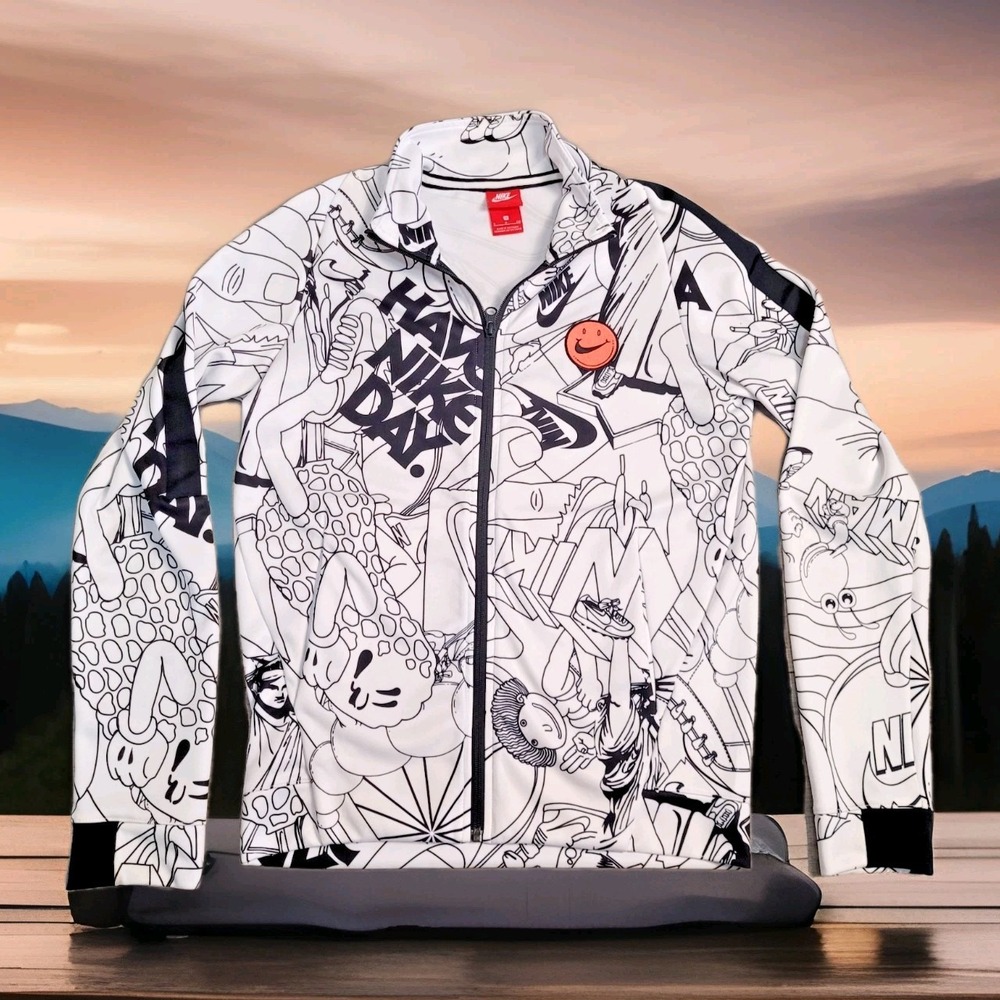 Nike Sportswear "Have a Nike Day" Tract Jacket Unisex S Black White‎ Full Zip